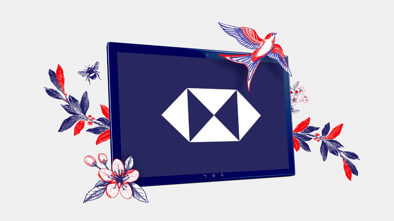 HSBC logo with flowers