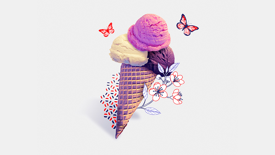 An ice cream cone; image used for HSBC LK double premier rewards page.