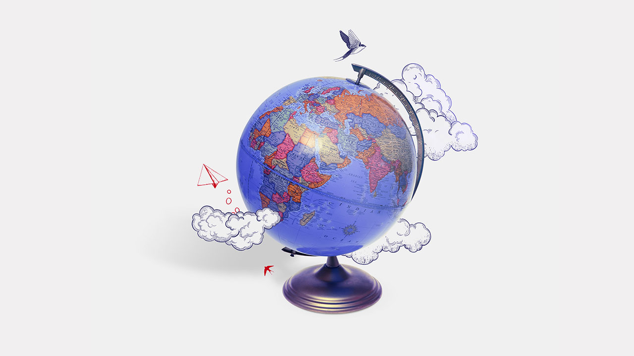 A blue globe