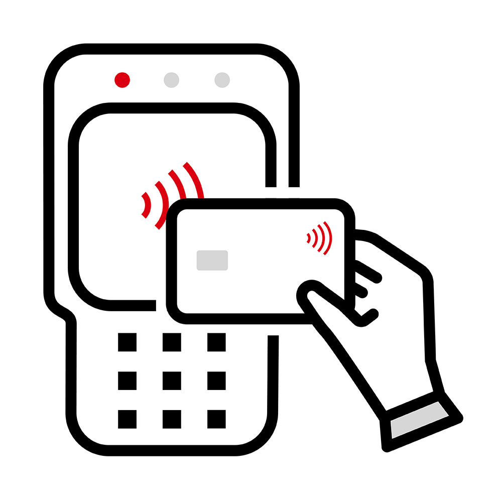 icon of placing a card above the POS terminal