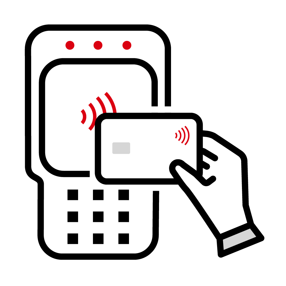icon of placing a card above the POS terminal