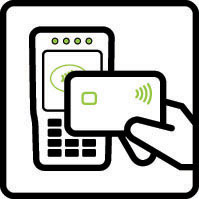 icon of placing a card above the POS terminal