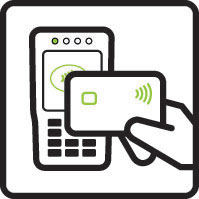 icon of placing a card above the POS terminal